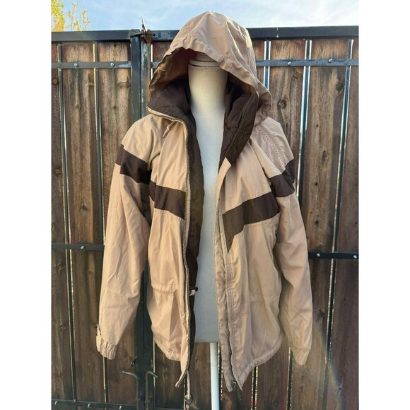 VINTAGE Y2K Obermeyer Women's Brown Hoody Ski Jacket Embroidered sz. 10 Medium - Picture 2 of 10
